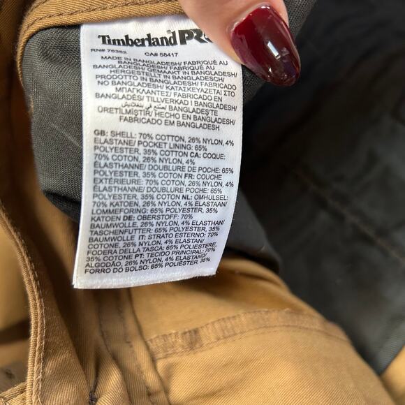 Timberland PRO Work Pants Athletic Fit W40 L30 Brown Utility Stretch Canvas - Picture 10 of 11